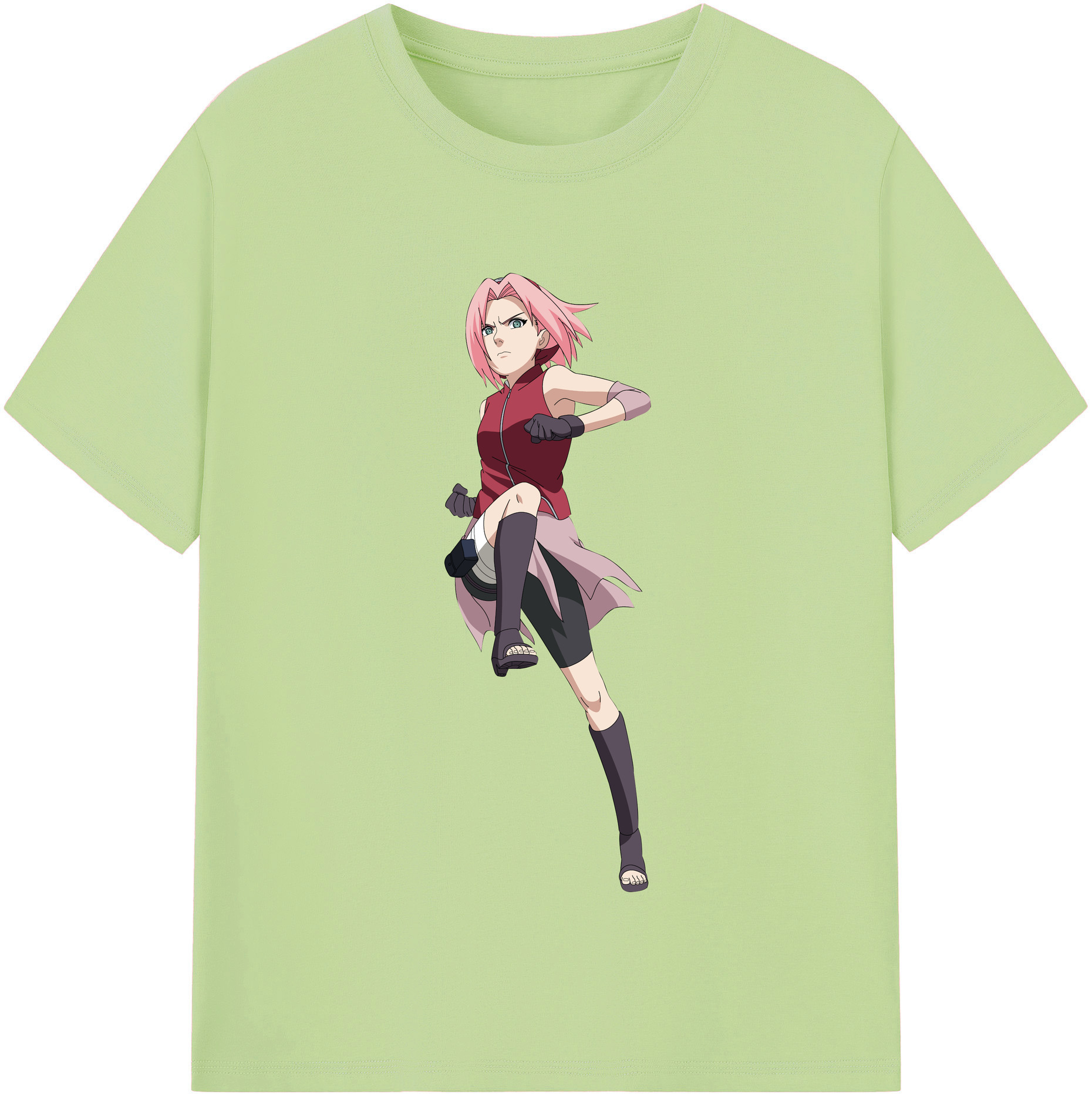 （画像用） NARUTO -ナルト- 春野サクラ Haruno Sakura 綿100％半袖Tシャツ（フロントプリント）